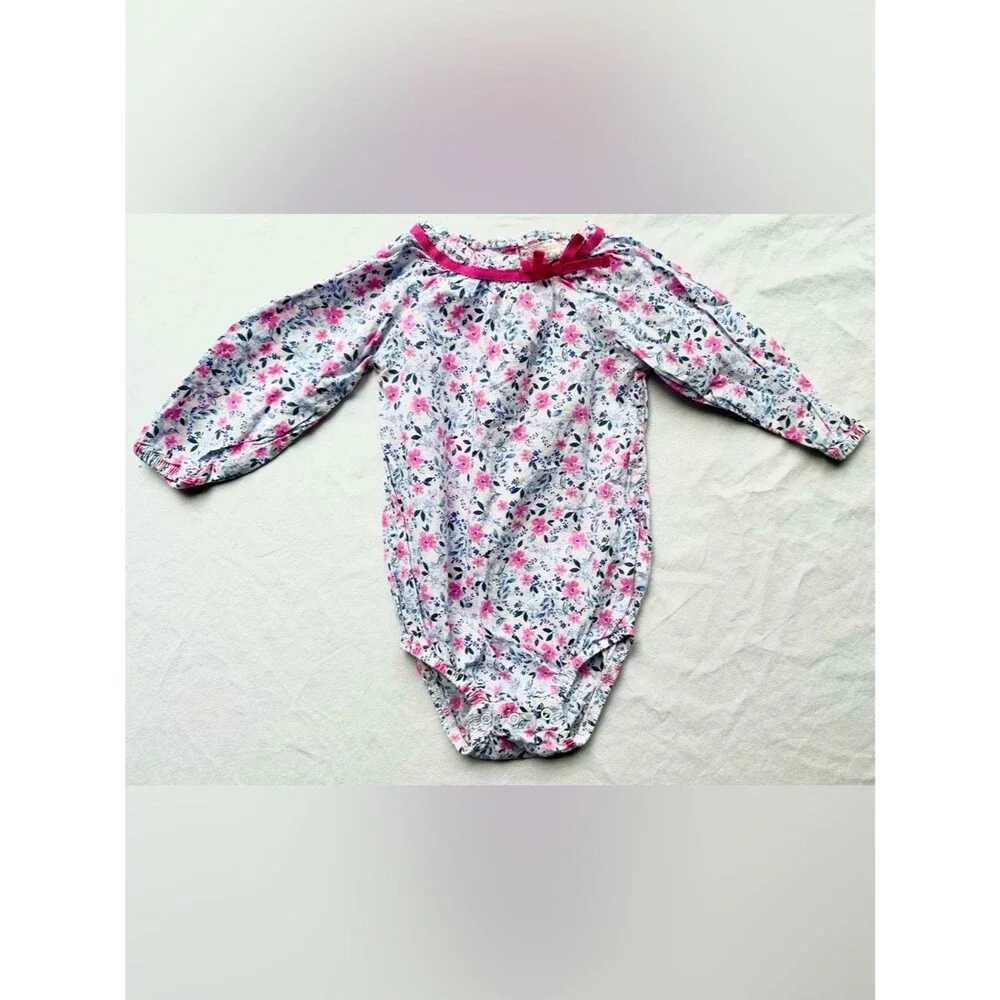 OshKosh Baby Girl Floral Top & Long Sleeve Bodysuit Lot – Size 12M